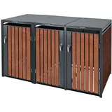ML-Design Mülltonnenbox 3er 200 x 80 x 116,3 cm anthrazit-rostoptik