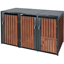 ML-Design Mülltonnenbox 3er 200 x 80 x 116,3 cm anthrazit-rostoptik