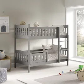 masseno Etagenbett Lucia 80 x 160 cm Kiefer massiv grau