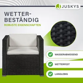 Juskys Punta Cana L Polyrattan Lounge schwarz/creme