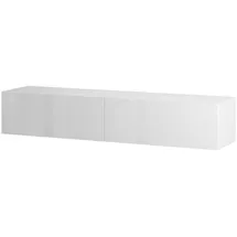 Planetmöbel TV-Board WEST (TV Lowboard, Fernsehschrank hängend oder stehend), Fernsehtisch 1x 160cm breit weiß 160 cm x 30 cm x 37.8 cm