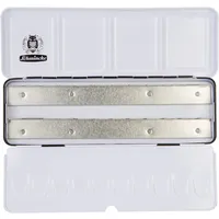 Schmincke – HORADAM AQUARELL Leerkasten 74 924 097, schwarzer Metallkasten mit Mischpalette zur individuellen Bestückung mit 24 x 1/2 oder 12 x 1/1 Näpfchen