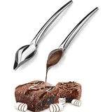 SCJJZ Siebe & Spitzsiebe,2er-Pack Schokoladenstiftlöffel, Kaffeewerkzeuge, Dessertlöffel, Kuchendekorationslöffel (große und große Größen)