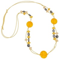 Gallay Perlenkette Kette Krokoperle gelb, altsilber (1-tlg) gelb