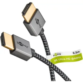 goobay HDMI-Kabel 75753 HDMI-A Stecker HDMI-A Stecker 200 cm Grau