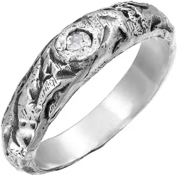Haze & Glory Topas Siegelring Grobe Struktur 925 Silber 60 Herren 