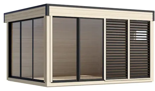 Wolff Finnhaus Design-Gartenhaus Finn Cube 4x3 Typ 1/2/3/4  ISO (inkl. isolierte Wand-, Dach- und Glaselemente) Finn Cube Typ 1