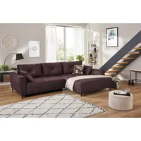 Jockenhöfer GRUPPE Aviano L-Form", 275x103 cm Ottomane beidseitig lila/aubergine/aubergine