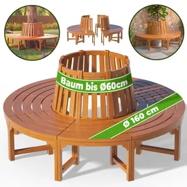 CASARIA Baumbank Ø 160 x 60 cm Braun