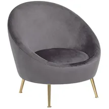 Beliani Sessel, Gold, Grau, Textil, 1-Sitzer, 80x81x76 cm, Wohnzimmer, Sessel, Polstersessel