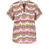 GERRY WEBER Klassische Bluse Gemustertes Blusenshirt mit Tunika-Ausschnitt lila 38