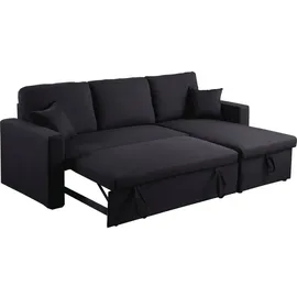 habitat garten Ecksofa 3-Sitzer Schwarz