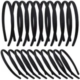 Candygirl 20 Stück Satin Stirnbänder 1cm Haarbänder Schwarz Satins Haarreif Mädchen Satin Stirnbänder DIY Satins Haarreifen für Kinder Mädchen DIY Haarbänder(Schwarz)