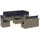 vidaXL Gartensofa-Set 9-tlg. grau Polyrattan