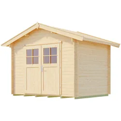 Gartenhaus WEKA "Premium28 natur", beige (naturbelassen), Fußboden im Gartenhaus, ohne Rück- und Seitenwand, ohne Dacheindeckung, Gartenhäuser