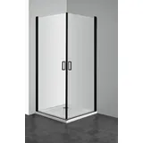 WELLTIME Eckdusche WELLTIME "Florenz 2.2 Black", schwarz, B:90cm H:190cm T:90cm, Duschkabinen, Hebe-Senk-Mechanismus, barrierefrei einbaubar, mit Drehtüren