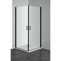 WELLTIME Eckdusche WELLTIME "Florenz 2.2 Black", schwarz, B:90cm H:190cm T:90cm, Duschkabinen, Hebe-Senk-Mechanismus, barrierefrei einbaubar, mit Drehtüren