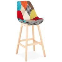 KADIMA DESIGN Barhocker patchwork multicolor ergonomisch gepolstert, Rückenlehne &