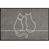 Wash+Dry Lovetails Teppich 40 x 60 cm Grau