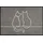 Wash+Dry Lovetails Teppich 40 x 60 cm Grau