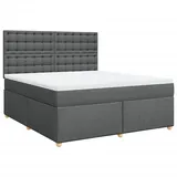 vidaXL Boxspringbett 180 x 200 cm Dunkelgrau