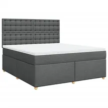 vidaXL Boxspringbett 180 x 200 cm Dunkelgrau