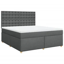 vidaXL Boxspringbett 180 x 200 cm Dunkelgrau