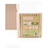 Sovie Trinkhalm aus Papier Naturbraun, Ø 8 mm / 15 cm, 150 Stück