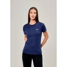 BENCH Rundhalsshirt "ALCYONE", Damen, Gr. 42, blau (navy), Jersey, Obermaterial: 100% Baumwolle, unifarben, Rundhals, Shirts Rundhalsshirt