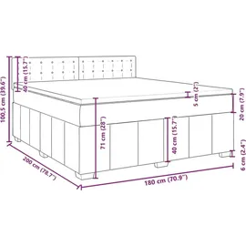 vidaXL Boxspringbett 180 x 200 cm Dunkelgrau