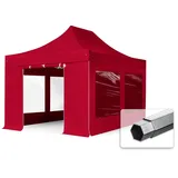 TOOLPORT Faltpavillon 3 x 4,5 m inkl. 4 Seitenteile Rot