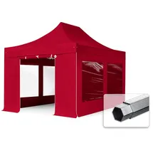 TOOLPORT Faltpavillon 3 x 4,5 m inkl. 4 Seitenteile Rot