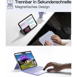 Inateck Hülle mit Tastatur, Ultraleichte Tastatur für iPad 10 Generation, iPad Air 6 11 Zoll 2024, iPad Air 5/4 10.9 Zoll, iPad Pro 11 4/3/2/1 Gen, Abnehmbar, mit Touchpad, QWERTZ, KB04122