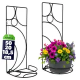 KADAX Pflanzenhänger, Blumentopfhalter aus Stahl, Blumenhänger, Wandgitter, Blumenregal für Innen, Pflanzen, Blumenhalter, Pflanzenregal, Wandhalterung, Deko, schwarz (Regenbogen)