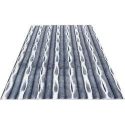 Teppich OBSESSION "My Waves 305", blau, B:160cm H:22mm L:230cm, Polyester, Teppiche, Uni Farben, Hoch-Tief Effekt, besonder weich, Wohnzimmer
