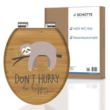 Schütte WC-Sitz DONT HURRY mit Absenkautomatik Holzkern Motivdruck, MDF oval, Softclose-Funktion - bunt