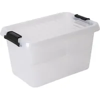 Buri Scharnierbox 5,5L Transparent Deckel Aufbewahrung Spielzeugkiste Ordnung