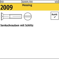 Industrial Quality Supplies ISO 2009 Senkkopfschraube M6x40 Messing blank