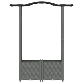 vidaXL Hochbeet mit Rankgitter und Dach 125 x 40 x 138 cm Hellgrau
