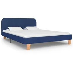 vidaXL Bettgestell Blau Stoff 140x200 cm