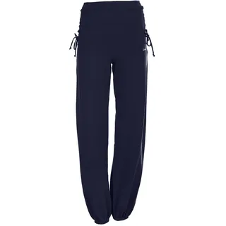 Sporthose WINSHAPE "WH1", Damen, Gr. S, Normalgrößen, blau (night blau), 90% Baumwolle, 10% Elasthan, Hosen, mit seitlicher Raffung