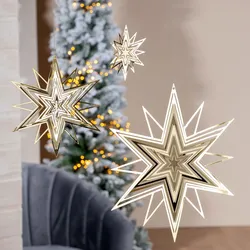 Deko Hänger Stern 3D gold 23cm