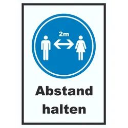 Abstand halten Symbol und Text Schild A3 (297x420mm)