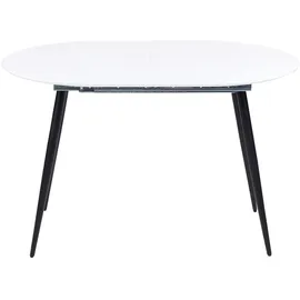 Beliani Esstisch weiß/schwarz ausziehbar 120/160x80cm für 6 Personen glänzend Staverton