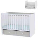 Lorelli Babybett MATRIX NEW, Babyschaukel, 2 Schubladen, Kinderbett, 120 x 60 cm blau