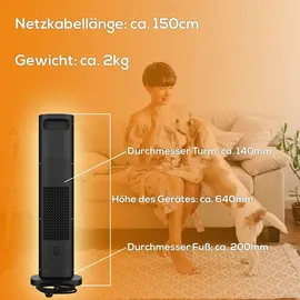 Tronitechnik Turmheizer 2000 W Schwarz