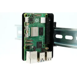 KKSB DIN-Schienenhalterung für Raspberry Pi SBCs, pulverbeschichteter Stahl, schwarz