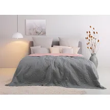 OTTO home Amanda Bettüberwurf 140 x 210 cm Grau/Rosa