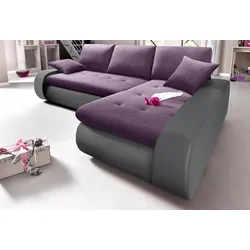 Ecksofa TRENDMANUFAKTUR "Indie, L-Form", lila (grau, brombeer), B:269cm H:86cm T:169cm, Sofas, wahlweise XL oder XXL