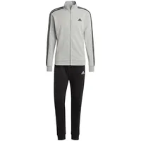 adidas Herren Basic 3-Stripes French Terry Track Suit, Medium Grey Heather/Black, XXL